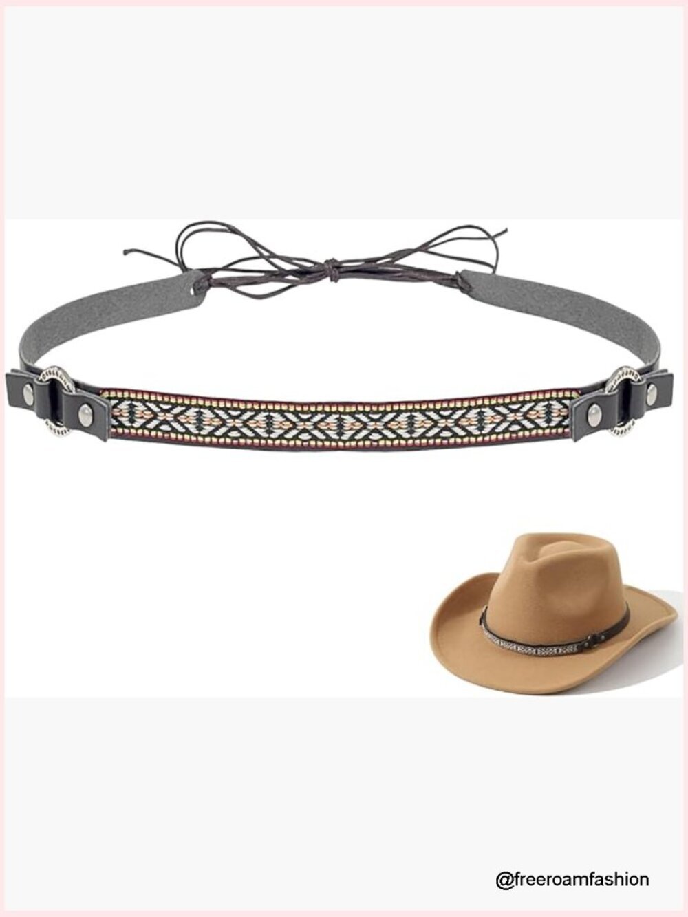 Leather Cowboy Hat Band - Hatbelt Accessory for Western Hats